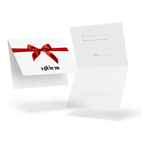 White Red Bow Gift Card Holders (Pack of 100)