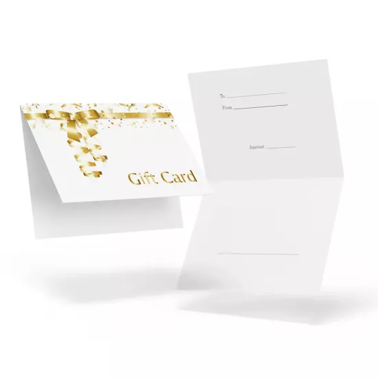 White Gold Bow Gift Card Holders (Pack of 100)