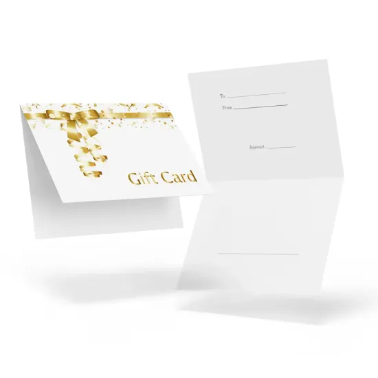 White Gold Bow Gift Card Holders (Pack of 100)