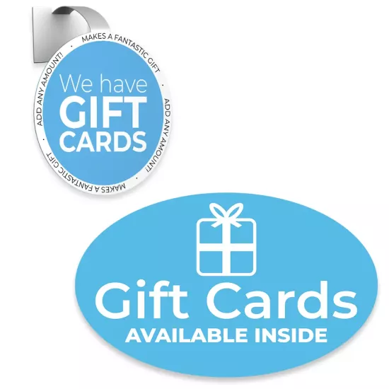 Gift Cards Window Sticker Combo (Blue)