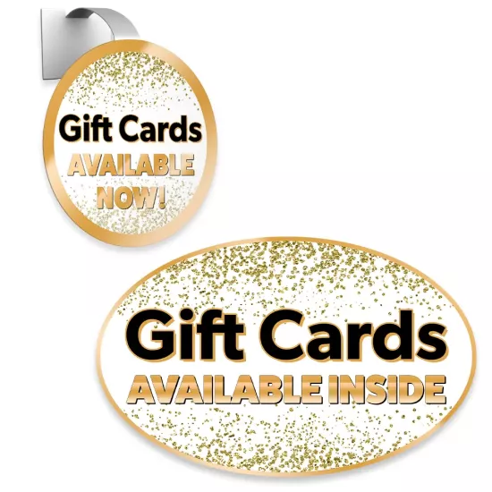 Gift Cards Window Sticker Combo (Gold)