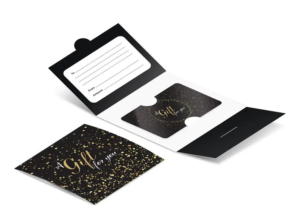 Gold sparkle gift card and wallet